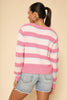 Fuzzy striped knit sweater