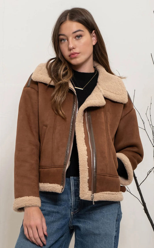 Brown Contrast Jacket