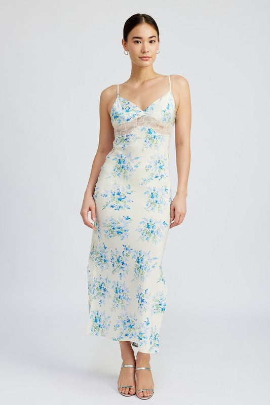 FLORAL SLIP DRESS WTIH LACE DETAIL - Grace Ann Faith Boutique - Official Online Boutique 