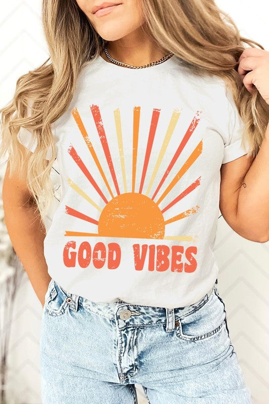 Good Vibes Sunshine Summer Graphic T Shirts - Grace Ann Faith Boutique - Official Online Boutique 