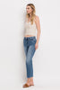 Mid Rise Crop Slim Straight Jeans