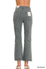 Acid Washed High Waist Distressed Straight Pants