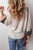 Women Patchwork Textured Drawstring Sweatshirts