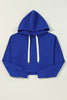 Women Drop Shoulder Drawstring Cropped Hoodie