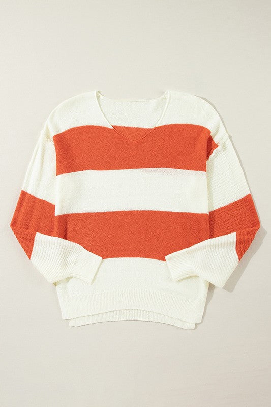 Women Color Block Drop Shoulder Sleeve Sweater