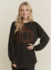 Heimish Halloween Rhinestone Pumpkin Long Sleeve Top