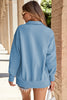 Orange Buttoned Collared Raw Detail High Low Baggy Sweatshirt with Slits