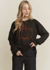 Heimish Halloween Rhinestone Pumpkin Long Sleeve Top
