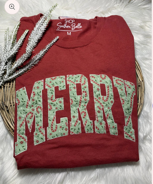 Candy Cane Merry Short Sleeve Top