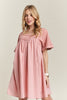 ADORA Round Neck Half Sleeve Babydoll Dress