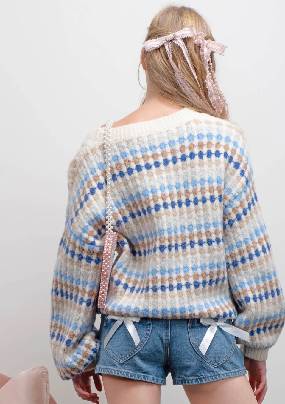 Denim Multicolor Knit Pullover Sweater