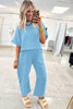 Sky Blue Drop Shoulder Boxy Tee and Barrel Pants Set