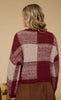 Burgundy Plaid Knit Sweater