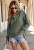 Orange Buttoned Collared Raw Detail High Low Baggy Sweatshirt with Slits