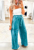 Medium Grey Mineral Wash Lace-up High Waist Raw Hem Patched Pocket Pants