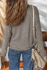 Gray Morn Ribbed High Neck Knitted Pullover Top