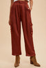 Annie Wear Wide Leg Cargo Satin Pants