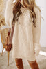 Oatmeal Cable Knit Drop Shoulder Loose Fit Sweater Dress