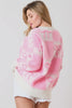 White and Pink Bow Sweater