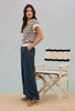 Black and White Stripe Crew Neck Pullover Short Sleeve Top