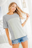 HEIMISH SHORT SLEEVE ROUND NECK SOLID CONTRAST TOP