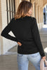Chicory Coffee Solid Exposed Seam Crew Neck Long Sleeve Top