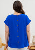 Royal Blue Eyelet Trim Top