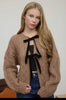 Mocha Front Bow Tie Cardigan