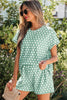 Green Polka Dot Print Short Set