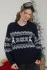 Snowflake Deer Cable Knit Pullover Sweater