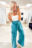 Medium Grey Mineral Wash Lace-up High Waist Raw Hem Patched Pocket Pants