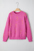 Sachet Pink Christmas Candy Cane Holiday Drop Shoulder Sweater