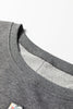 Dark Grey LOVE Graphic Exposed Seam Patchwork Uneven Hem Chic Sweatshirt