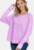 Zenana Round Neck Thumbhole Long Sleeve T-Shirt