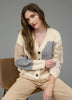 Cream Patchwork Cableknit Cardigan