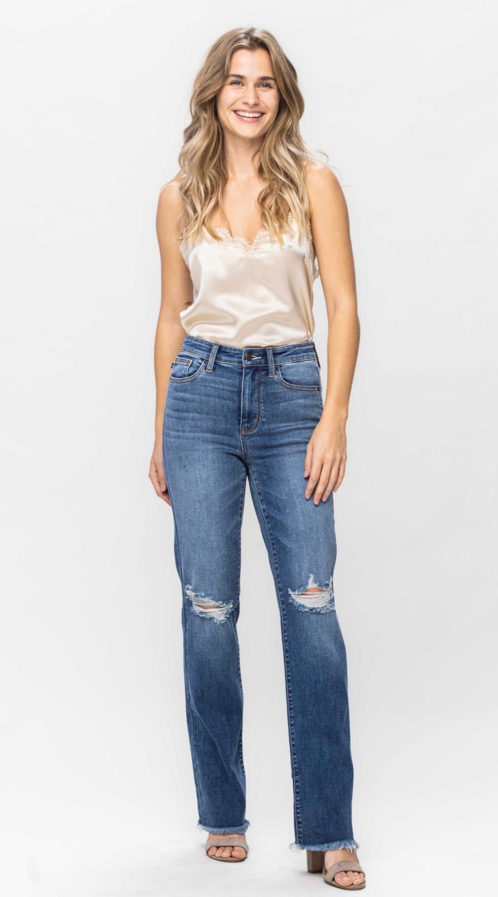 Judy Blue Destroyed Knee Jeans - Grace Ann Faith Boutique - Official Online Boutique 