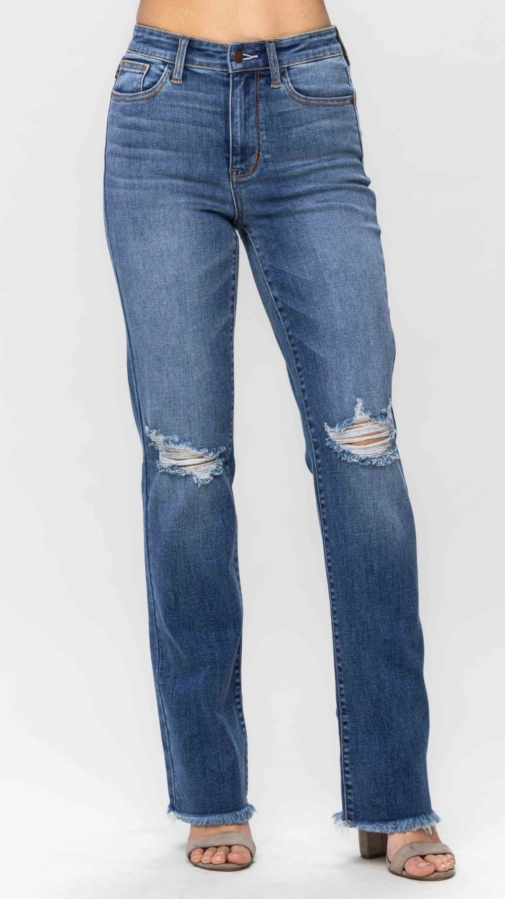 Judy Blue Destroyed Knee Jeans - Grace Ann Faith Boutique - Official Online Boutique 