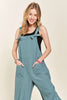 ADORA Knotted Wide Strap Wide Leg Overalls