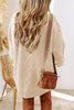 Oatmeal Cable Knit Drop Shoulder Loose Fit Sweater Dress