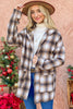 And The Why Plaid Open Front Hooded Shacket