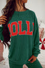 Black JOLLY Corded Long Sleeve Top and Pockets Pants Set