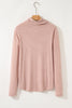 Pale Chestnut Horizontal Twist Ribbed Drawstring Cowl Neck Knit Top