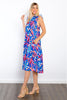 Be Stage Print Ruffled Midi Dress with Pockets