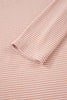 Pale Chestnut Horizontal Twist Ribbed Drawstring Cowl Neck Knit Top