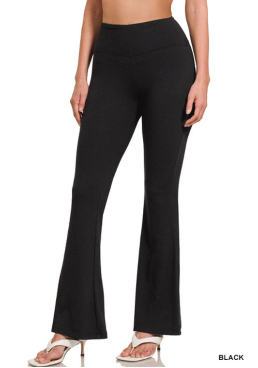 Black High Waist Flare Yoga Pants