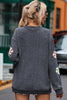Gray Christmas Candy Sequin Graphic Ribbed Corded Baggy Sweatshirt