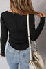 Burgundy Exposed Seam Ribbed Long Sleeve Top