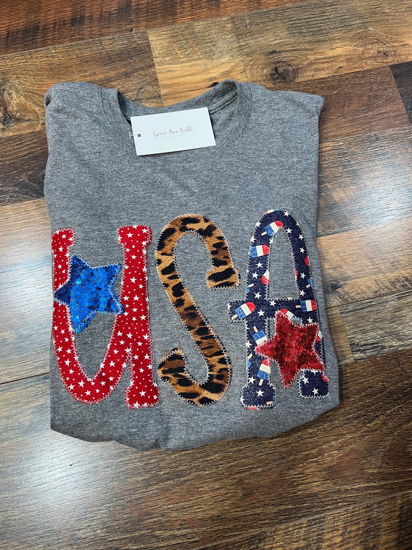 USA embroidered printed shirt