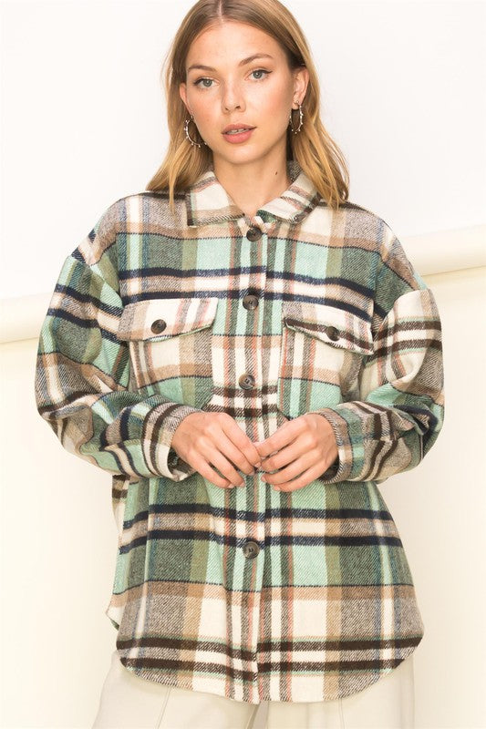 Sweet Comfort Plaid Pattern Shacket - Grace Ann Faith Boutique - Official Online Boutique 