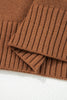 Chestnut Collared V Neck Ribbed Edge Sweater